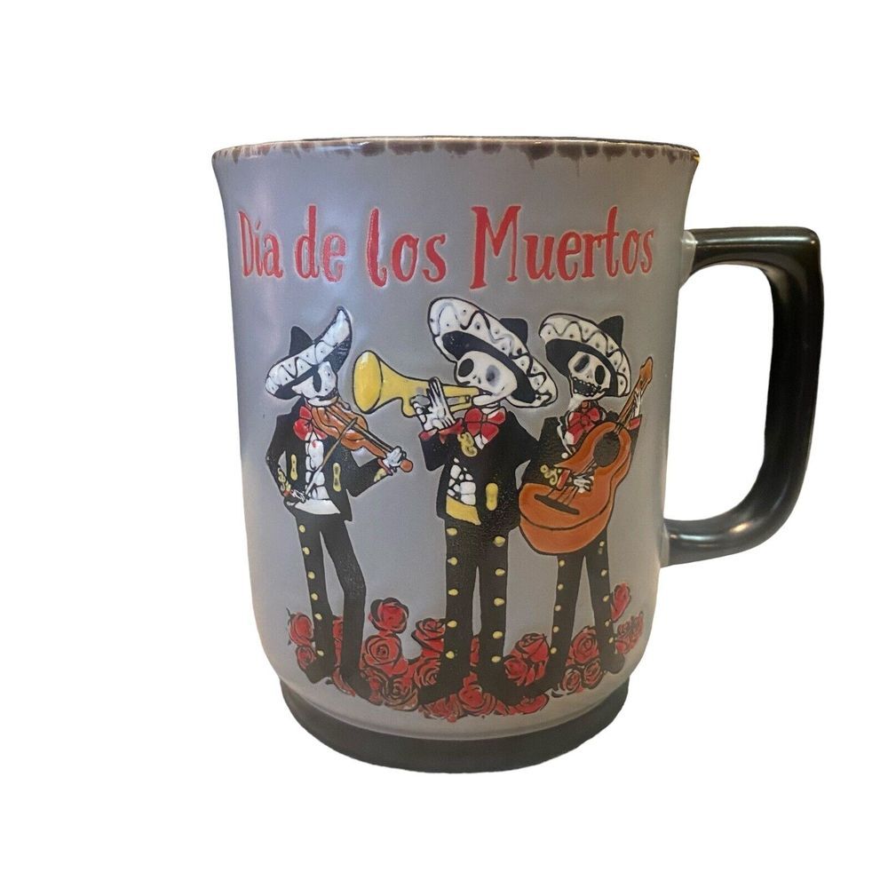 Eli & Ana Handmade Coffee‎ Tea Mug Day of the Dead  Halloween Mariachi Band